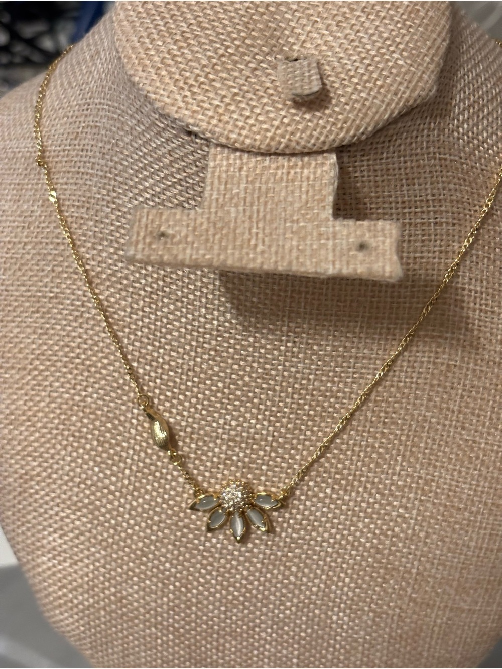Kendra Scott Gold Necklace with White Petal Accents